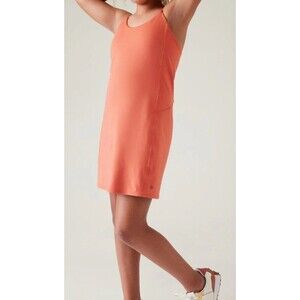 Athleta Girl Girls’ Everyday Dress Activewear With Shorts Orange Coral Large, 12